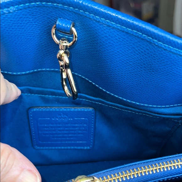 VINTAGE COACH MARGOT Blue Leather 2 Way Satchel - Picture 7 of 13